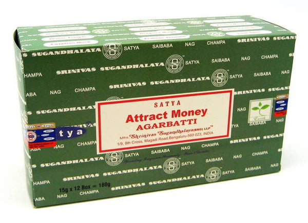 Attract Money Satya Incense Sticks 1 Dozen sticks per Box