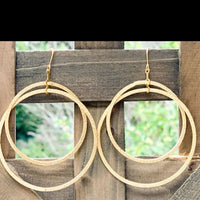 Gold Double Circle Earrings