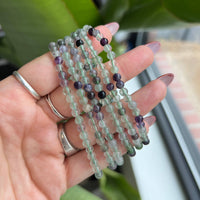 Rainbow Fluorite Crystal Beaded Bracelet