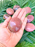 Rhodonite Palm Stone