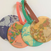 World Map Luggage Tags